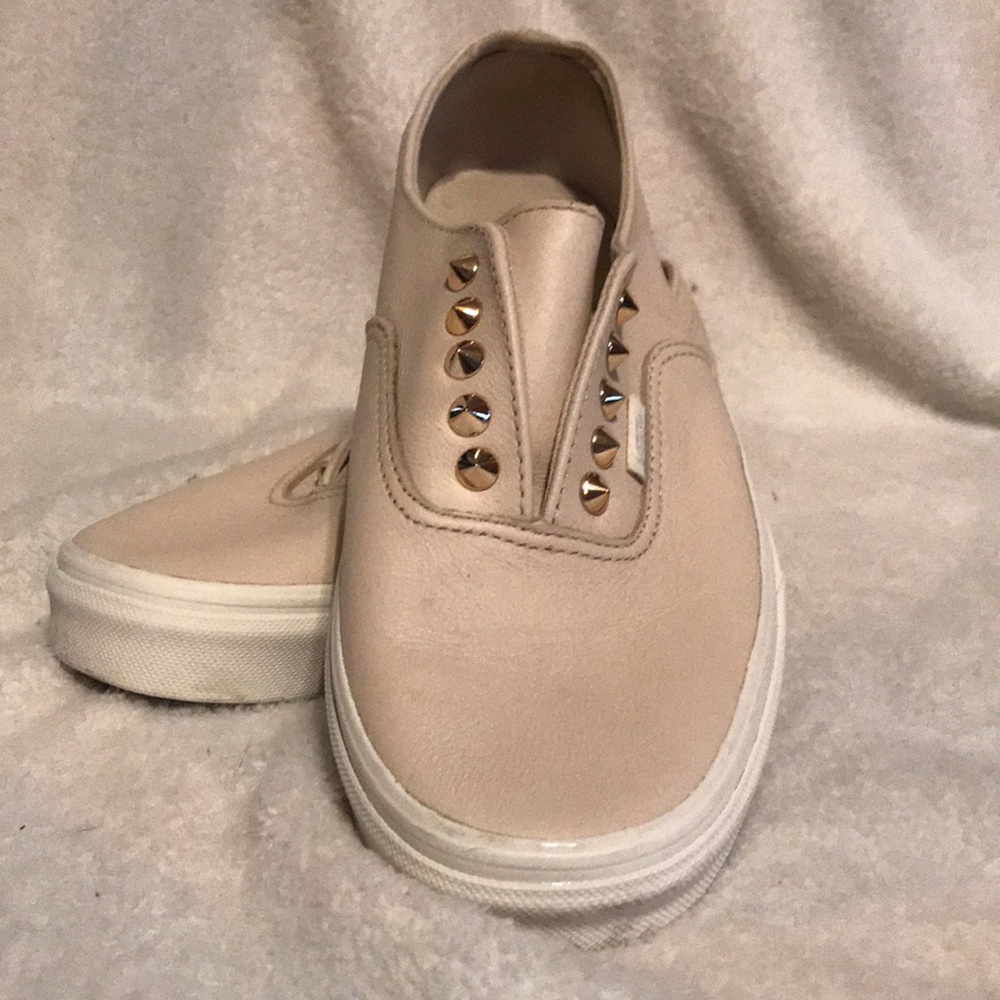 Leather Studded slip on vans - 8.5